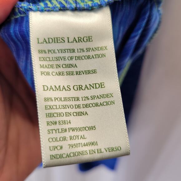 Tangerine Poly/Spandex Running Pull-over Space Dye Blue, L - Picture 5 of 10